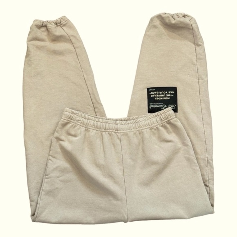 Mayfair Womens Sz L/XL The Label Essentials Sweatpants Tan Pull On Drawstring